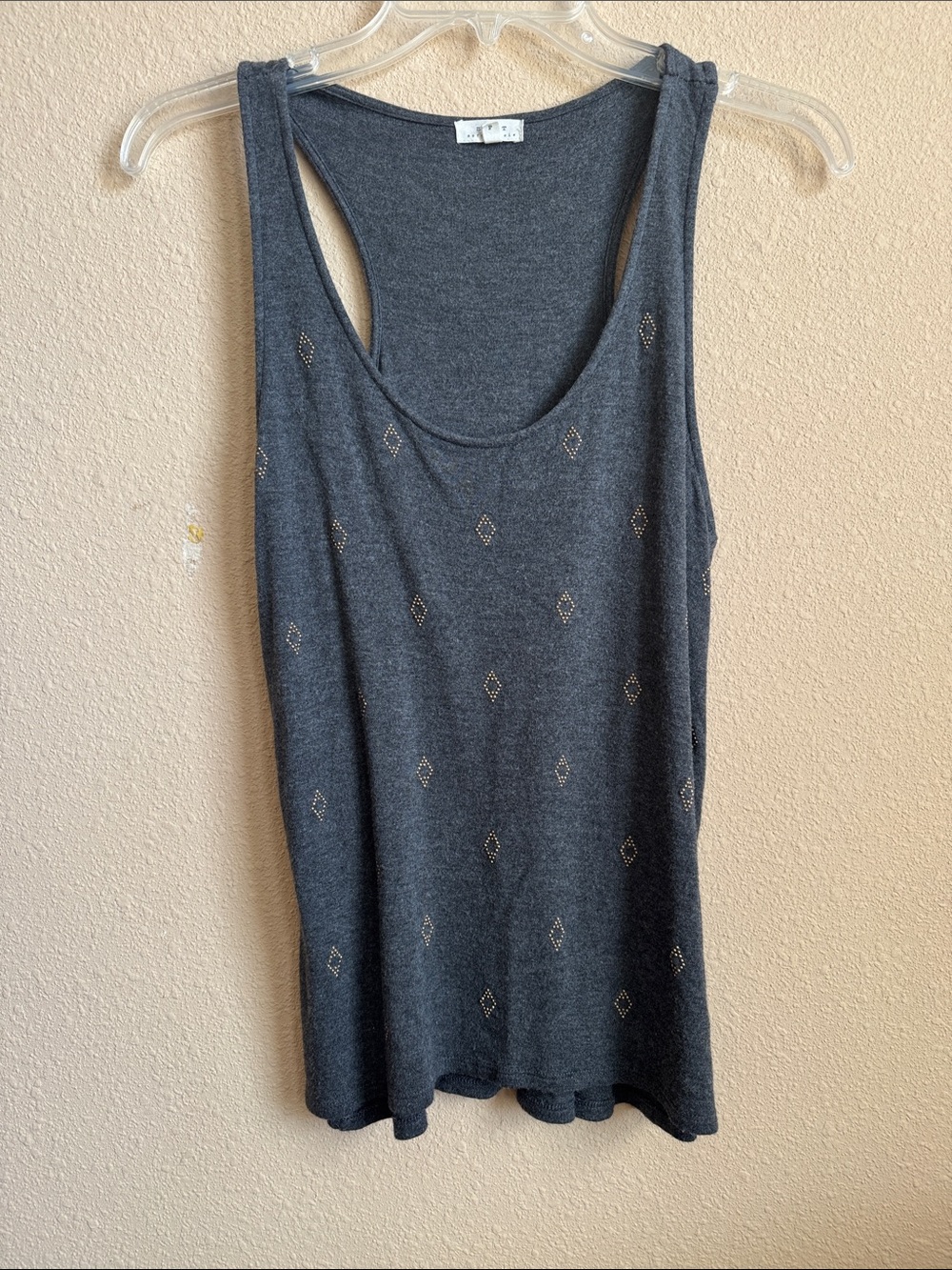 Joie Dark Gray Embellished Racerback Tank